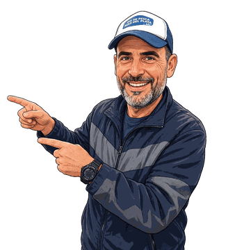 Pablo señalando el informe del clima